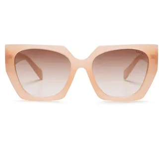SOJOS Sonnenbrille Damen Polarisiert Vintage, Retro Cateye Sonnenbrille Verspiegelt Groß Eckig Schwarz Modern UV400 Katzenauge Brille SJ2205 mit Hellrosa Rahmen/Braun Linse - Large Oversized