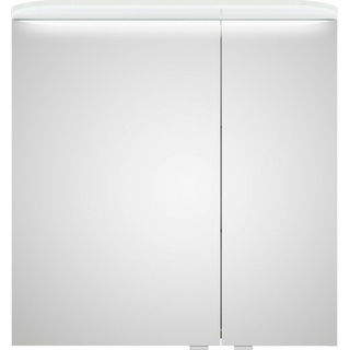 Spiegelschrank SAPHIR "Balto Sprint Badschrank mit LED-Lichtkranz, 70 cm breit, 2 Türen" Schränke Gr. B/H/T: 70 cm x 72,3 cm x 17 cm, 2 St., weiß (weiß glanz) Bad-Spiegelschränke