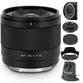 VILTROX 15mm F1.7 E-Mount-Objektiv für Sony, APS-C Ultraweitwinkel-Autofokus-Objektiv für Sony E-Mount-Kameras FX30 ZV-E10 ZV-E10II A6700 A6600 A6500 A6400 A6300 A6100