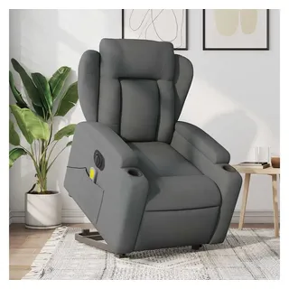 vidaXL Massagesessel Elektrisch 94,5 x 100 x 0 cm Dunkelgrau mit Aufstehhilfe