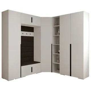 ABIKS MÖBEL Kompaktgarderobe INOVA 1 SATZ 2 Möbelset, Garderobe mit Kleiderstange und Regalen schwarz