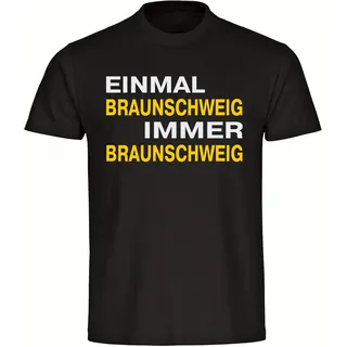 multifanshop Herren T-Shirt - Braunschweig - Einmal Immer - Druck gelb - Männer