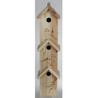 BURI Vogelhaus 6x 3er Vogelhochhaus 15x60x13cm aus Holz Garten Nistkasten Brut Vögel