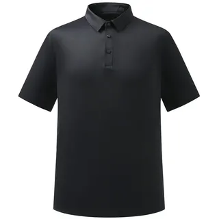 Allthemen Poloshirt Herren Klassisch Kurzarm Poloshirt Business mit Knopfleiste schwarz XXL