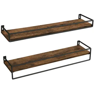 None Wandregal 2er Set 60 x 0 x 0 cm Vintagebraun/Tintenschwarz