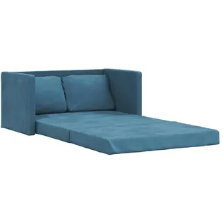 vidaXL Bodensofa mit Schlaffunktion Blau 122x204x55 cm Samt