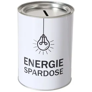 ReWu Spardose Spardose aus Blech mit Deckel zum Abnehmen weiß