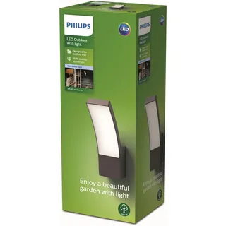 Philips Außenwandleuchte Aluminium 24,0 cm IP44 inkl. LED-Lampe anthrazit