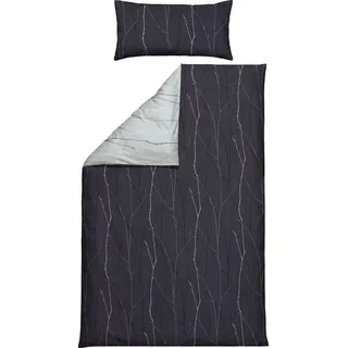 REDBEST Renforcé Rankenmuster Grau 155 x 220 cm + 40 x 80 cm