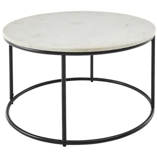 STOLKOM Sp.z.o.o. Couchtisch rund Schwarz Marmor 80 x 46 cm