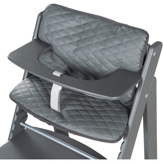 roba Sitzverkleinerer Sit Up Luxe - 2-teilige Hochstuhleinlage Graphite gesteppt - Sitzkissen Sit Up Treppenhochstühle - Anthrazit