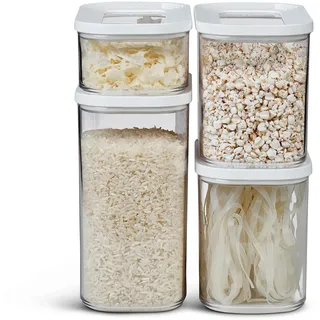 Mepal 4-teiliges Set Vorratsdosen mit Deckel - Lebensmittelbehälter Rechteckige - Küchenorganizer aus Kunststoff - Vorratsbehälter Luftdicht - 2x 1000 ml, 1x 1500 ml & 1x 425 ml- White