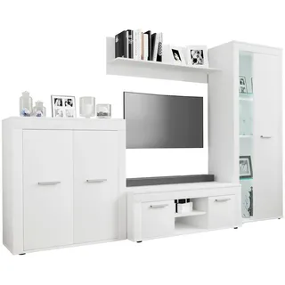 VCM 4 tlg Schrankwand Möbel Set Wohnwand Usilo L