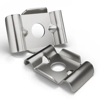 qualinos Butterfly Klemmplatten V2A Edelstahl 10 Stück – Pfostenklammer für Doppelstabmattenzaun