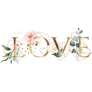 Leinwandbild LEMANO, Mehrfarbig - 33 x 70 cm - Schriftzug LOVE