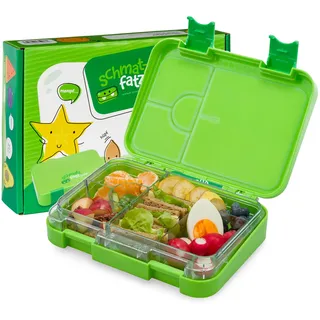 Schmatzfatz Junior Lunchbox für Kinder – Bento-Box mit herausnehmbarem Einsatz mit 4 oder 6 Fächern, auslaufsicher, BPA-frei und spülmaschinenfest, für Schule und Kindergarten