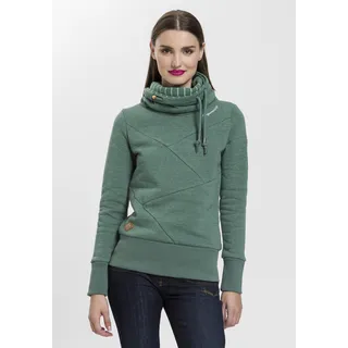 Sweater RAGWEAR "VIOLLA" Gr. S (36), grün (5023 green) Damen Sweatshirts mit hohem Stehkragen