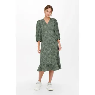 Only Olivia Wrap Midi Kleid - Balsam Green / Aop Kenya Grafic - S