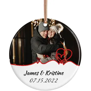 Personalisierte Weihnachtskugeln mit Foto, Weihnachtsgadgets für Paare 2023, Christbaumkugel mit Name, Personalisierte Geschenke Männer, Frauen, Paare