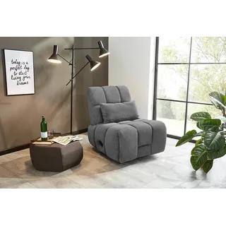 Jockenhöfer Relaxsessel Doncaster Cord 84 x 98 x 89 cm Grau mit Dreh-, Schaukel-, Relax- und Wippfunktion