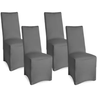 Beautissu Stuhlhusse Leona Stretch Anthrazit
