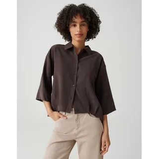 Opus Hemdbluse mit Faltendetail Braun 40