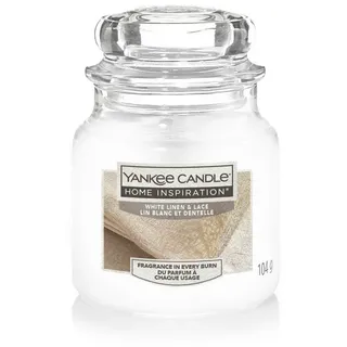 Yankee Candle White Linen Duftkerze 104 g weiß