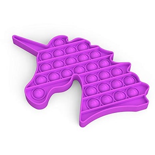 Pop It - Bubble Fidget Toy - Jeu antistress relaxant pour adultes et enfants (Forme: Licorne, Couleur: Vert)