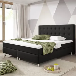Inter Boxspringbett - Schwarz - H3 - 180x200 cm