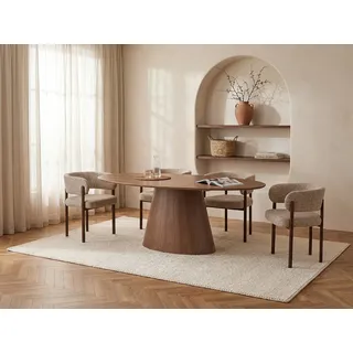 Esstisch 6 Personen - Nussbaumfurnier - Holzfarben dunkel - ANTELADA