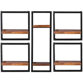 SIT Möbel Wandregal-Set 105 x 25 x 75 cm Antikschwarz