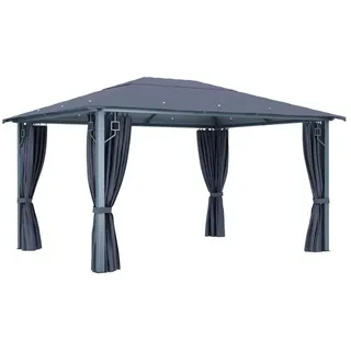 vidaXL Alu-Pavillon 4 x 3 m anthrazit inkl. Vorhängen