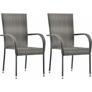 vidaXL Stapelstuhl 55,5 x 53,5 x 95 cm grau 2 St.