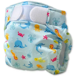 FREDS SWIM ACADEMY Freds Swim Nappy Schwimmwindel, wiederverwendbar, blau, Größe 1: 4-9 kg