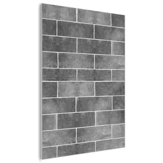 MuchoWow© Filz Bild als Akustikpaneele 90x120 cm Schlafzimmer Bilder Wand Deko Wohnzimmer Modern Wanddeko Schallschutz Akustikbild Abosrber Fliesen - Mauer - Grau - Schwarz - Industrial