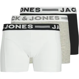 JACK & JONES Boxershorts 3 St. Schwarz/Weiß/Grau 140
