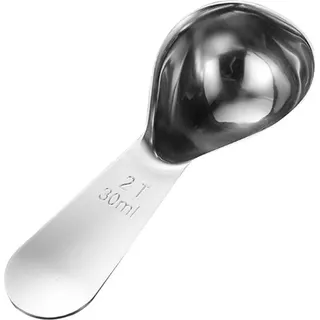 15/30 ml Kaffeemesslöffel, 304 Edelstahl, präzise Waage, kurzer Griff, Lebensmittelqualität, Milchpulver, flüssige Gewürzmessung, Messlöffel,... - Silber