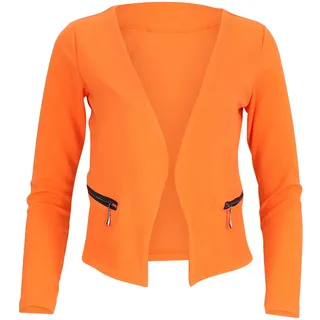 Malito - Damen Blazer Langarm - unifarbener Jerseyblazer - Kurze Basic Jacke - Sweatblazer mit Reißverschluss - Tasche - tailliertes Sakko 6040 (Größe S-XXL) - S