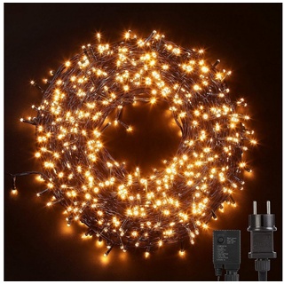 Elegear LED-Lichterkette LED Weihnachtsbeleuchtung, 25/50/100M LED-Lichtervorhang mit Time, 1000-flammig, 8 Modi IP44, für fenster Weihnachtsbäume deko 25 m