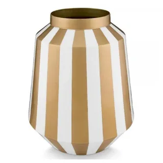 PiP Studio Dekovase Vase Metall Stripes White-Gold (29cm)