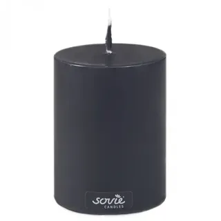 Sovie CANDLES Stumpenkerze in Schwarz Ø 70 mm x H 100 mm - 12 Stück - Brenndauer ca. 52 Std.