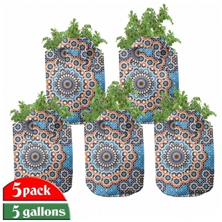 Abakuhaus Pflanzkübel hochleistungsfähig Stofftöpfe mit Griffen für Pflanzen, Marokkanisch Marokkanische Keramik-Fliese bunt 28 cm x 28 cm