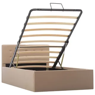 vidaXL Stauraumbett 100 x 200 cm Cappuccino-Braun