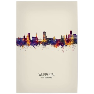 artboxONE Poster 60x40 cm Städte Wuppertal Germany Skyline Beige - Bild Wuppertal City Cityscape