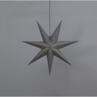 Weihnachtsstern Ozen von Star Trading, 3D Papierstern Weihnachten in Grau, Dekostern zum Aufhängen mit Kabel, E14 Fassung, Ø: 100 cm