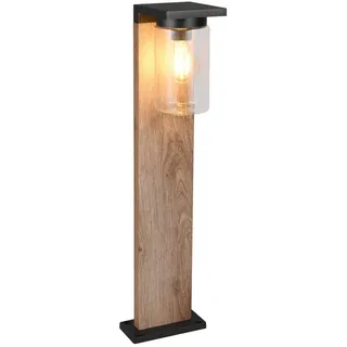 TRIO Leuchten LED Pollerleuchte mit Dämmerungssensor, Höhe 65cm, LED wechselbar, Warmweiß, Garten-Laterne Landhausstil, Wegbeleuchtung Außenleuchte inkl. E27 LED beige|schwarz
