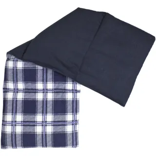 4-Kammer Körnerkissen 20x60cm groß - Flanell karo-blau - Wärmekissen Weizen