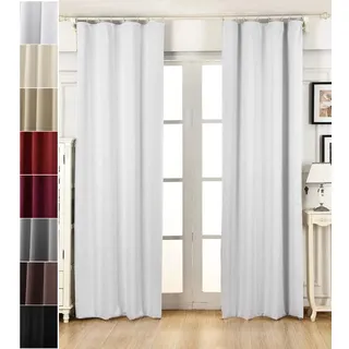 Woltu Thermo-Vorhang Kräuselband 135 x 225 cm Grau/Weiß 1 Stück
