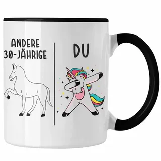 Trendation Tasse Trendation - 30. Geburtstag Frauen Tasse Einhorn Geschenk Geschenkidee schwarz