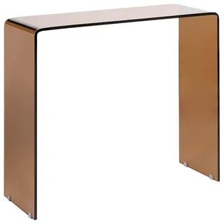 Beliani Kendall Konsolentisch 120 x 40 x 75 cm Braun/Transparent
